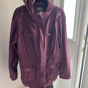 Maroon Hooded Jacket